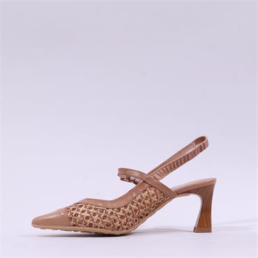 Hispanitas Giorgia Woven Slingback Heel - Caramel